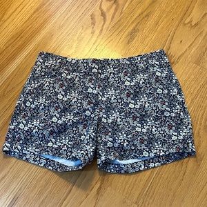 J.Crew liberty art fabric shorts size 2 blue floral Meadow print